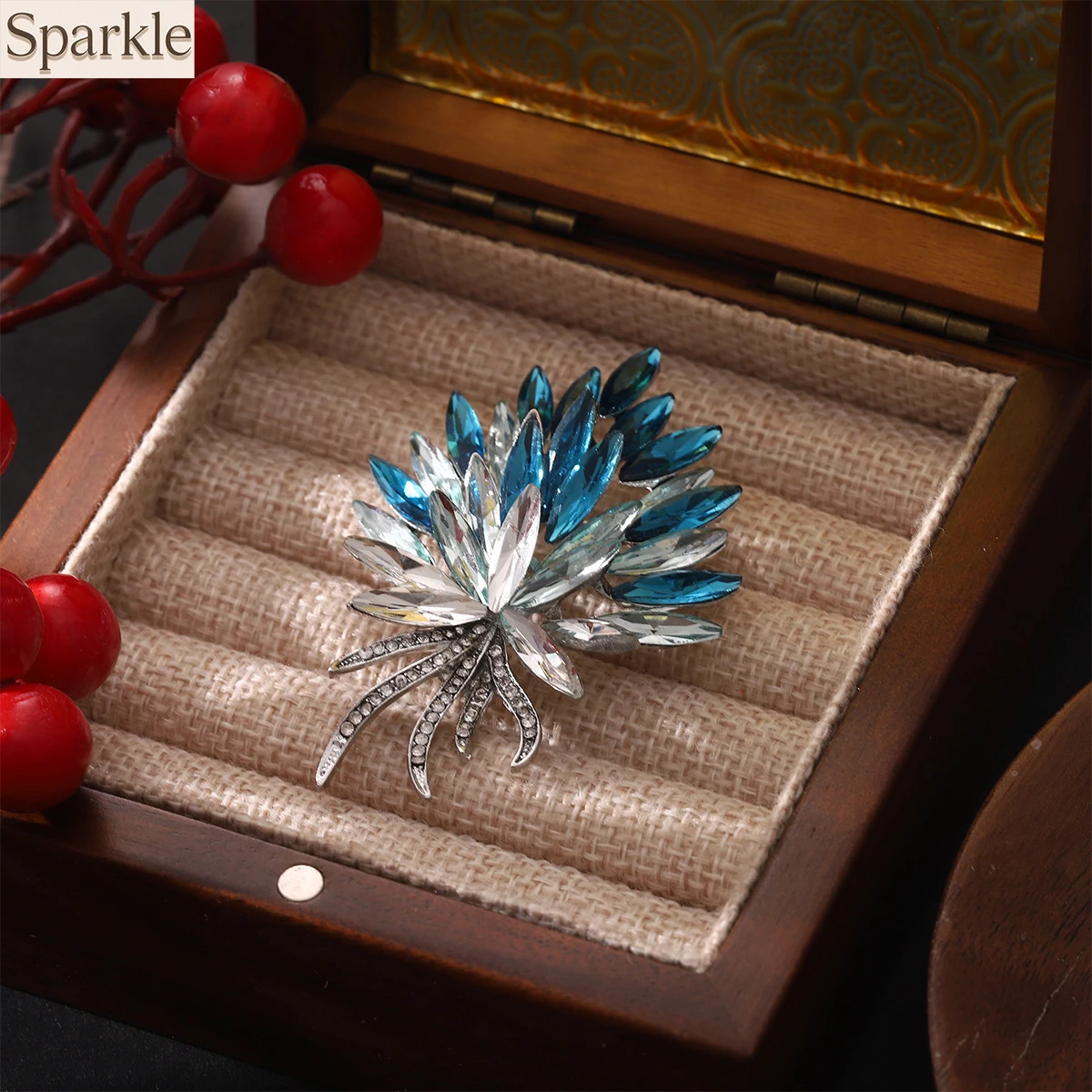 

Fashion Crystal Wheat Flower Brooches For Women Unisex Elegant Exquisite Rhinestone Bouquet Brooch Pin Office Party Jewelry Gift