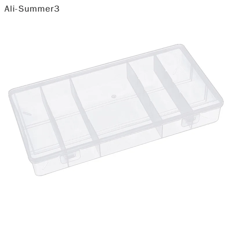 透明な蓋付き長方形縦型5グリッドまつげエクステツール収納ボックス接着剤ピンセットホルダーメイクアップオーガナイザー