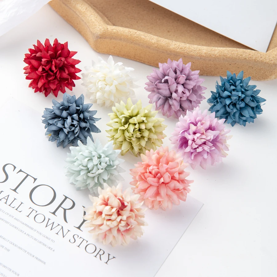 50 Stück Seiden-Nelken Künstliche Blumen Scrapbook Brautaccessoires DIY Bonbonbox Hochzeits-Rosenbogen Weihnachtskranz Heimdekoration – Detail 1