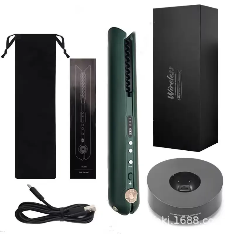 

Professional 2-in-1 Hair Straightener and Curler Cordless and Portable Mini Hair Care Styling Appliances