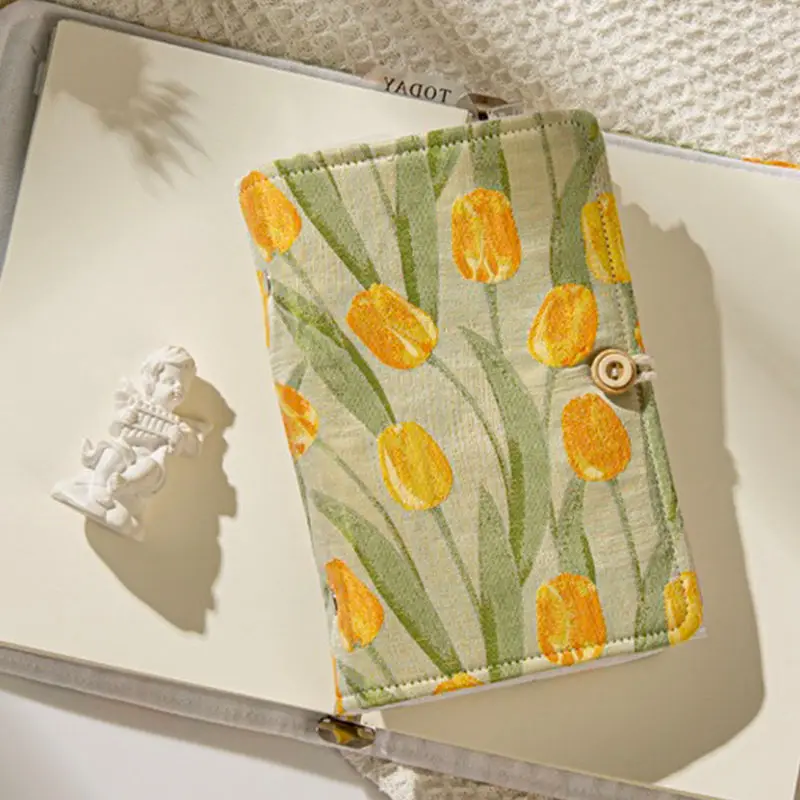 قماش توليب صغير طازج قطن A6 سميك 90 ورقة 180 ورقة كتيب أوراق فضفاضة مفكرة أدبية مصنوعة يدويًا #1