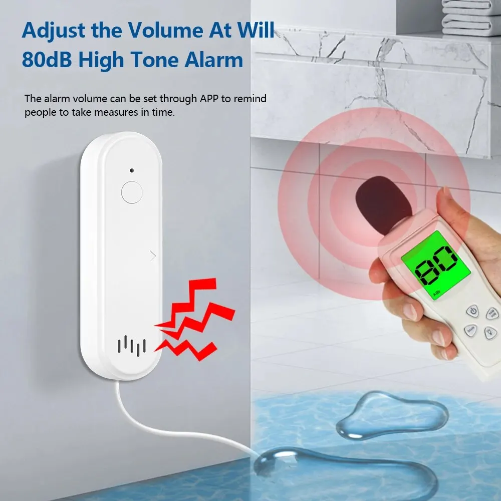 WALE Tuya ZigBee Water Leak Sensor Flood Leakage Alarm Smart Home Automation Residential Security Protection Smart Life