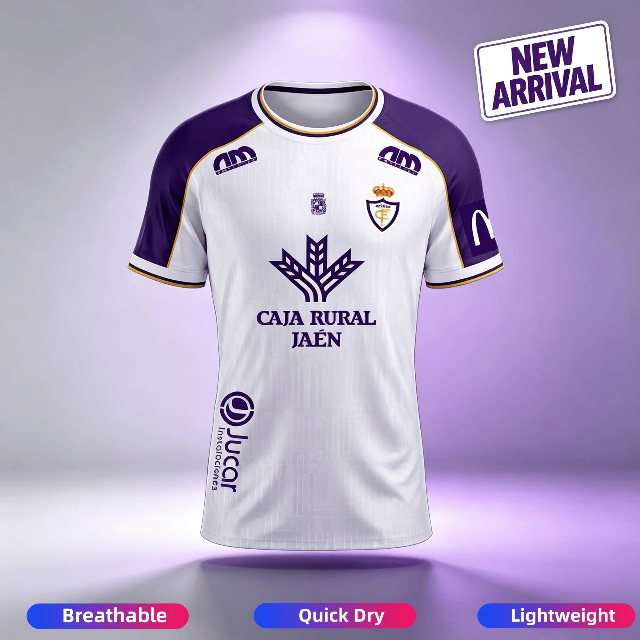 2026 Real Jaén 3D Print Football Jersey Men Women Summer Sports Oversize T-shirt Breathable Quick Drying Streetwear Clothing