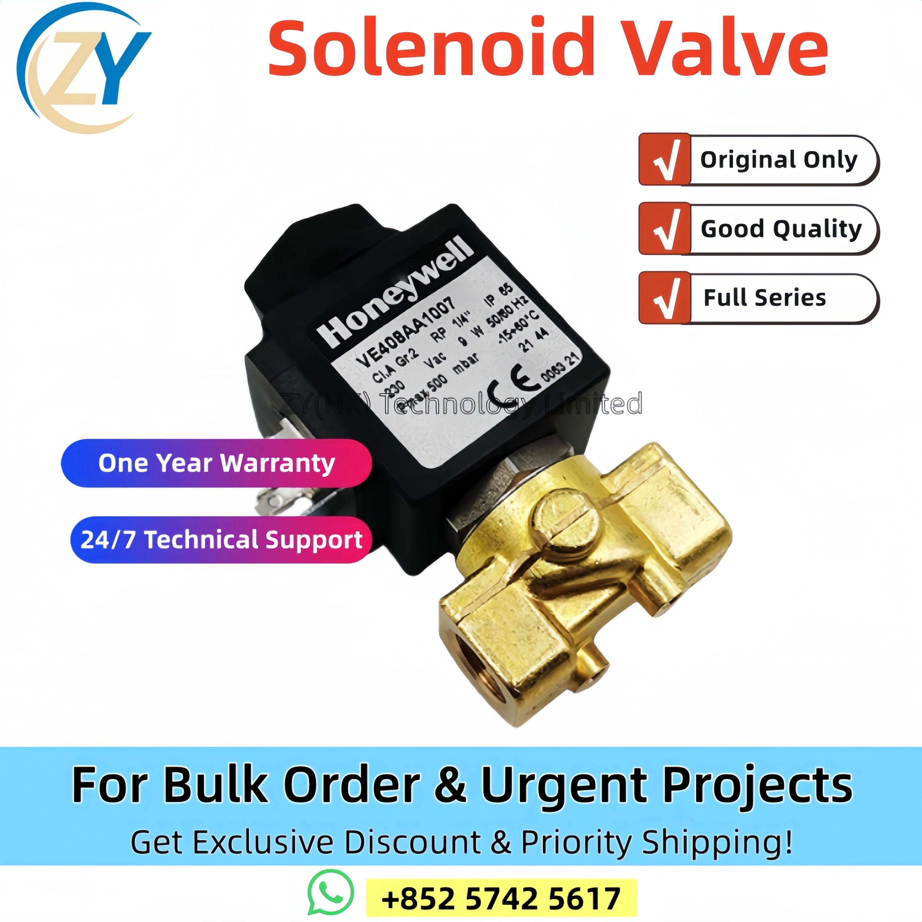 هانيويل VE408A VE4015A VE4020A VE408AA1007 VE4015A1146T VE4020A1195T صمام الملف اللولبي حقيقي الأصلي الشحن السريع #4