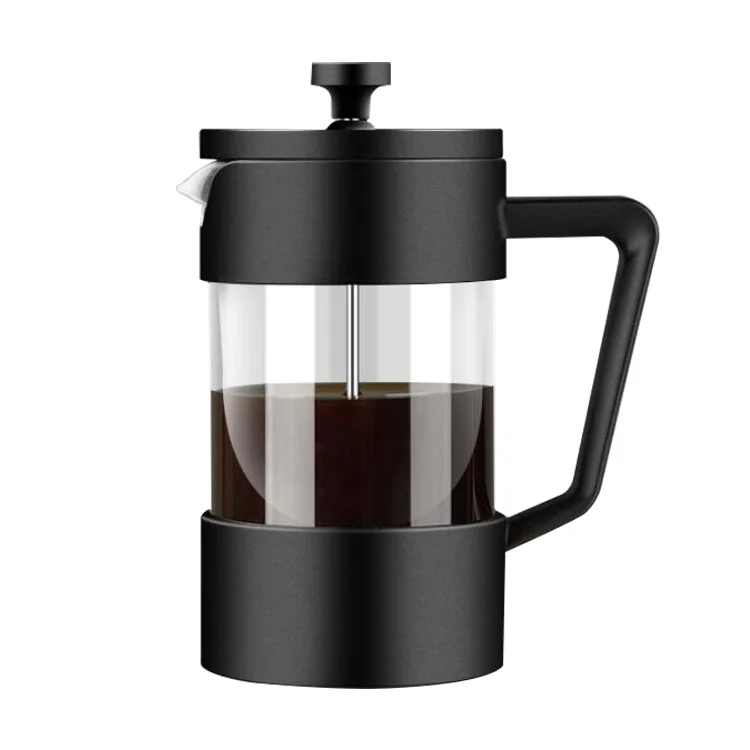 Vente directe du fabricant de presse à café noire, presse en verre pour le tourisme