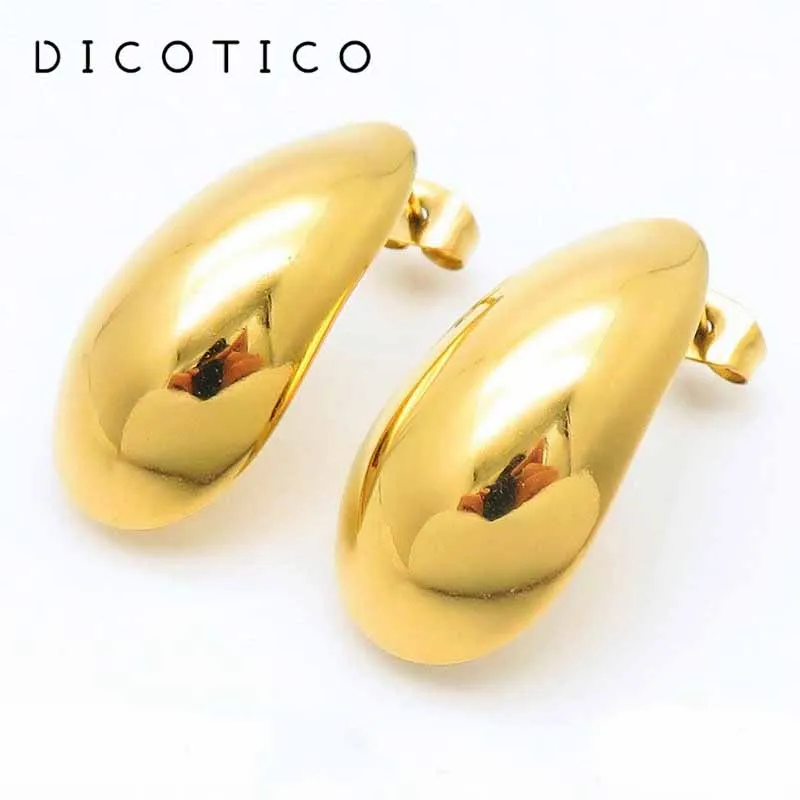 Shiny Water Drop Women Drop Earrings Stainless Steel Stud Earring For Women's Wedding Engagement Ear Jewelry Wholesale