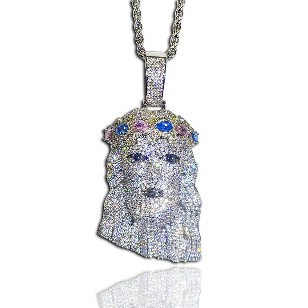 Hip Hop Jewelry Iced Out Big Jesus Piece Pendant Necklace for Men Women free Box