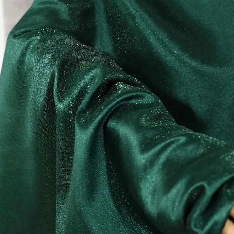 Meteor Satin Glitter Fabric By The Meter for Clothing Hanfu Dress Skirt Shirt Curtain DIY Sewing Plain Shiny Cloth Soft White view 6