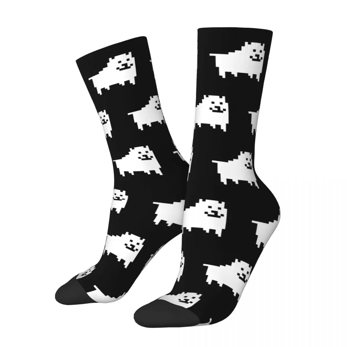 Crazy Undertale Skateboard Socks Sans Inktale Papyrus Skeleton Brother Annoying Dog Game Long Socks for Women Men Breathable