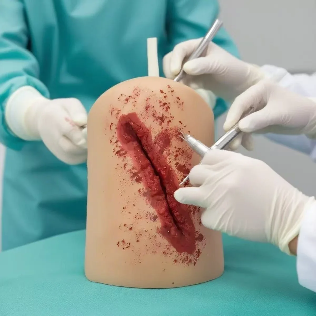 Realistic Deep Laceration Trauma Model Hemostasis Debridement Practice, Medical Training Model
