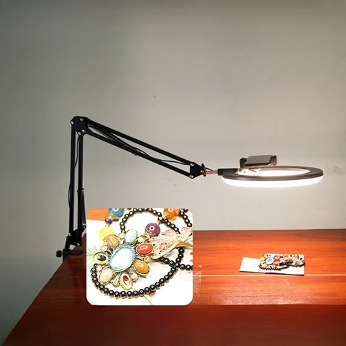 Trípode superior con anillo de luz para teléfono móvil, mesa de grabación de vídeo de escritorio, trípode Horizontal para teléfono inteligente para filmación de cocinero
