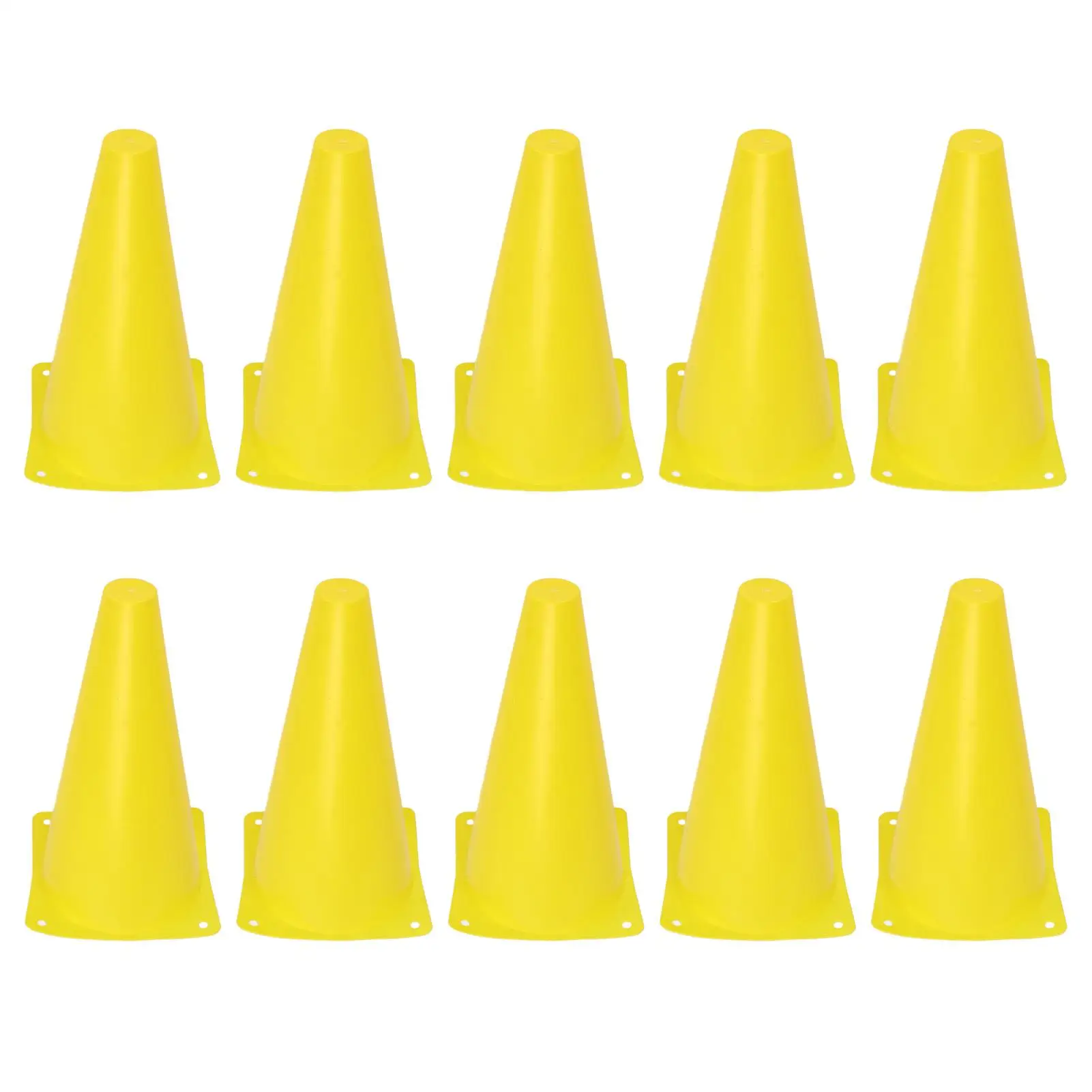 Yellow Sports Cones for Soccer & for basketball Training - Durable Base Cone Set