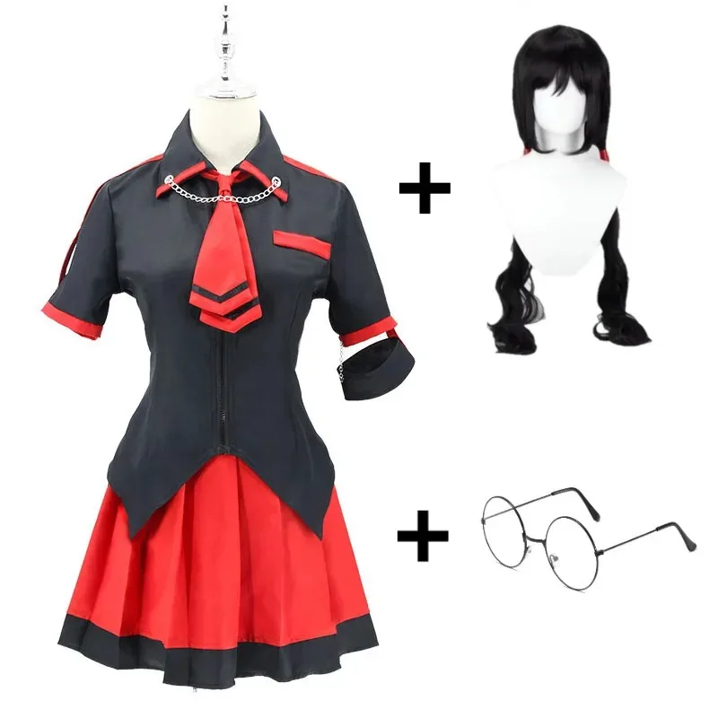 أنيمي الدم-C كيساراجي سايا تأثيري حلي شعر مستعار فتاة قميص التعادل تنورة زي مدرسي الإناث اليومية X؛ 2، F؛ 5.N؛