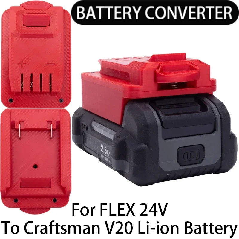

Adapter/Converter for Craftsman V20 Li-ion tools to FLEX 24V FX0221-1,FX0121-1 Li-ion battery adapter power tool accessory