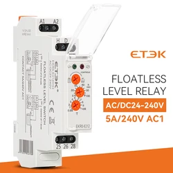 Etek floatless-リレースイッチ,電子式液体レベルコントローラー,5a,220v,spdt,12v,ekr8