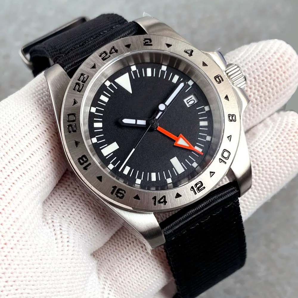 Tandorio Men's Automatic GMT Watch 40mm Stainless Steel
