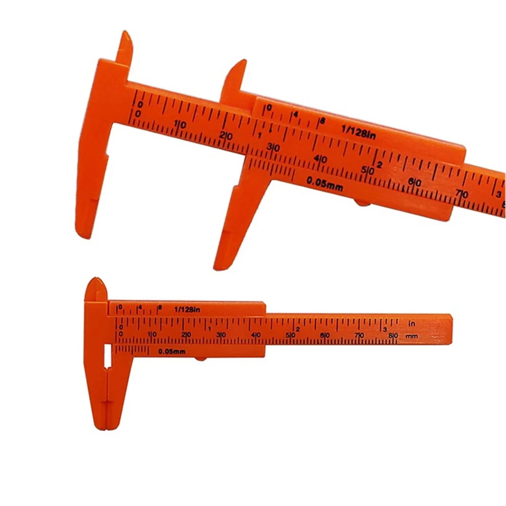 Calibro a corsoio scorrevole in plastica 0-80mm Calibro a doppia scala Studente Righello Strumenti di misurazione Utensile manuale Bianco/Nero/Rosso/Blu