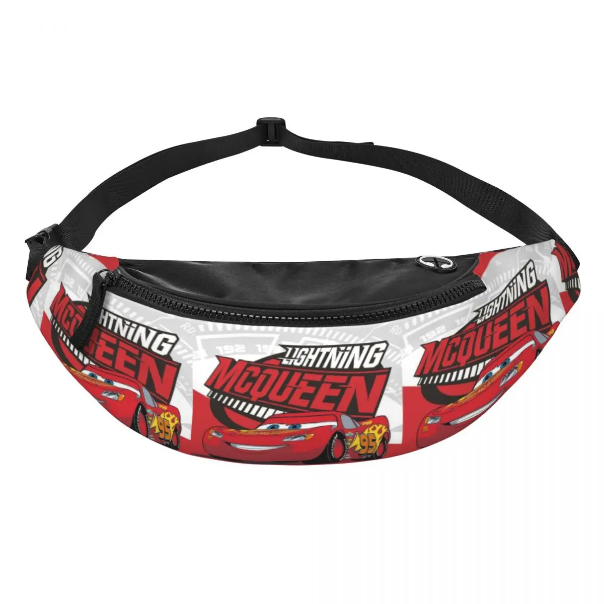 Custom Lightning Mcqueen Fanny Pack Men Women Cars Crossbody Waist Bag for Travel Cycling Phone Money Pouch