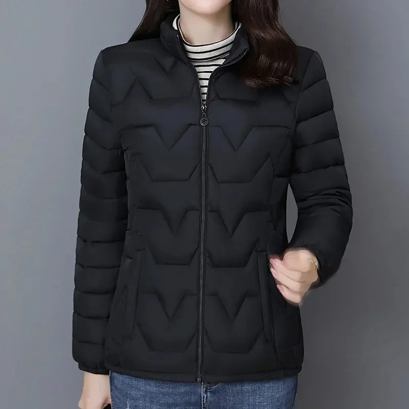 Chaqueta de algodón con cuello levantado Para Mujer, abrigo cálido de manga larga, Parka Para Mujer, novedad de otoño e invierno, 2024