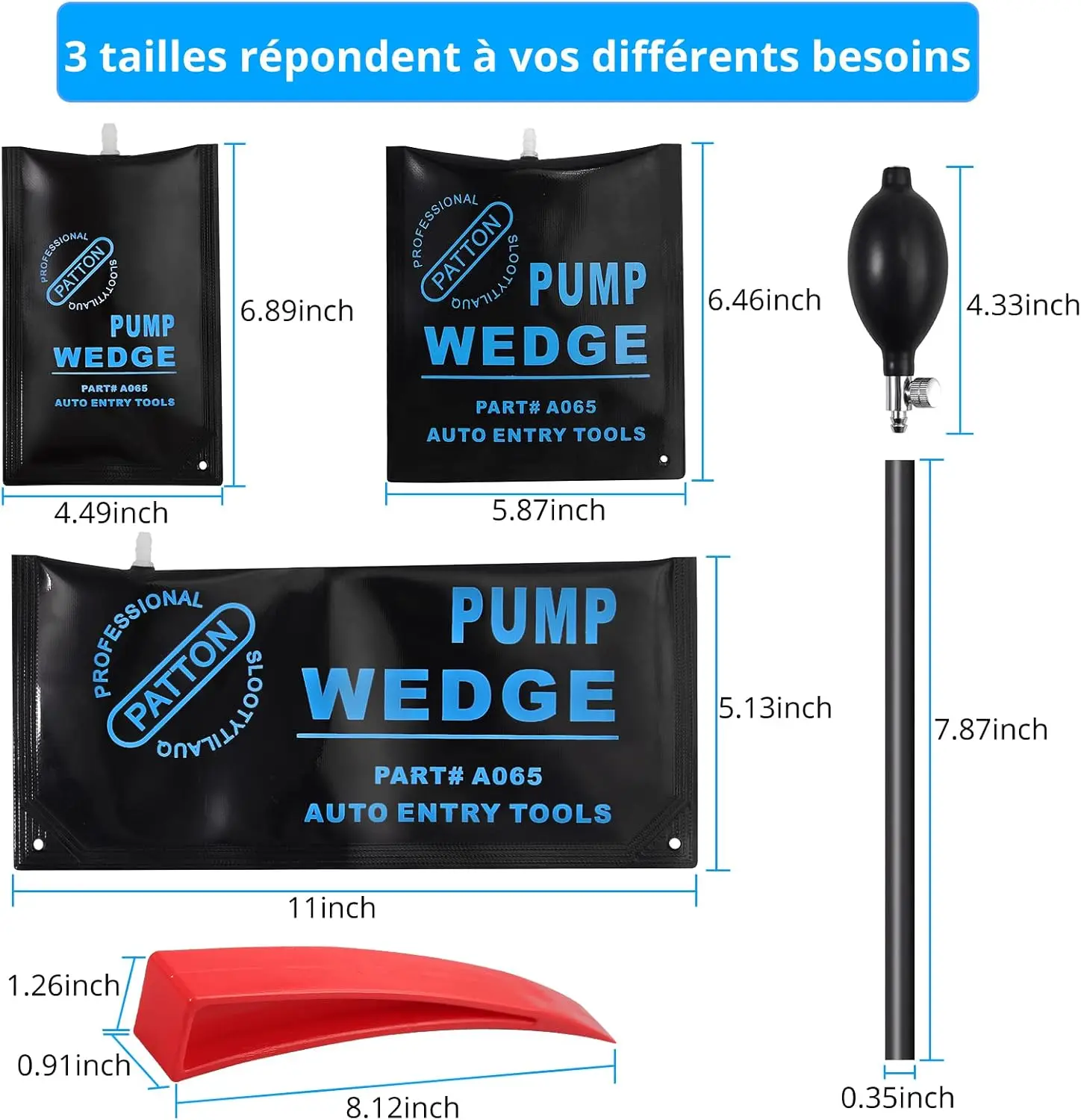 مجموعة من 3 كاليس لودر الهواء، تركيب دي بورت، فينير et ريبارسيشن دي فيوتير avec كال إن بلاستيك
