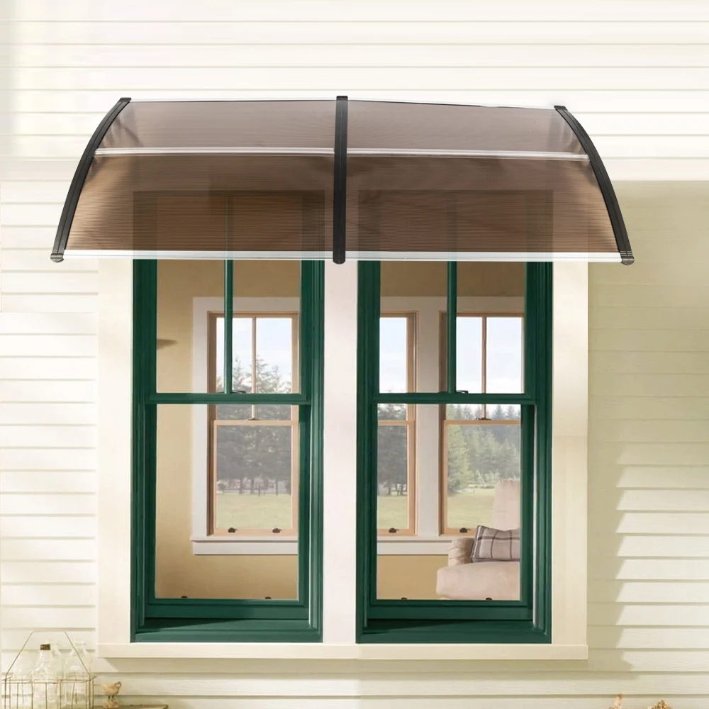 

200 X 96 Household Application Door & Window Awnings Brown Board & Black Holder Outdoor Furniture