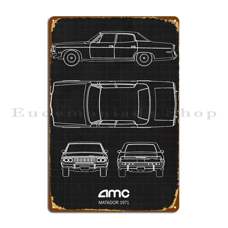 Amc Matador 1971 Metal Sign Poster Garage Customize Pub Customize Living Room Tin Sign Poster