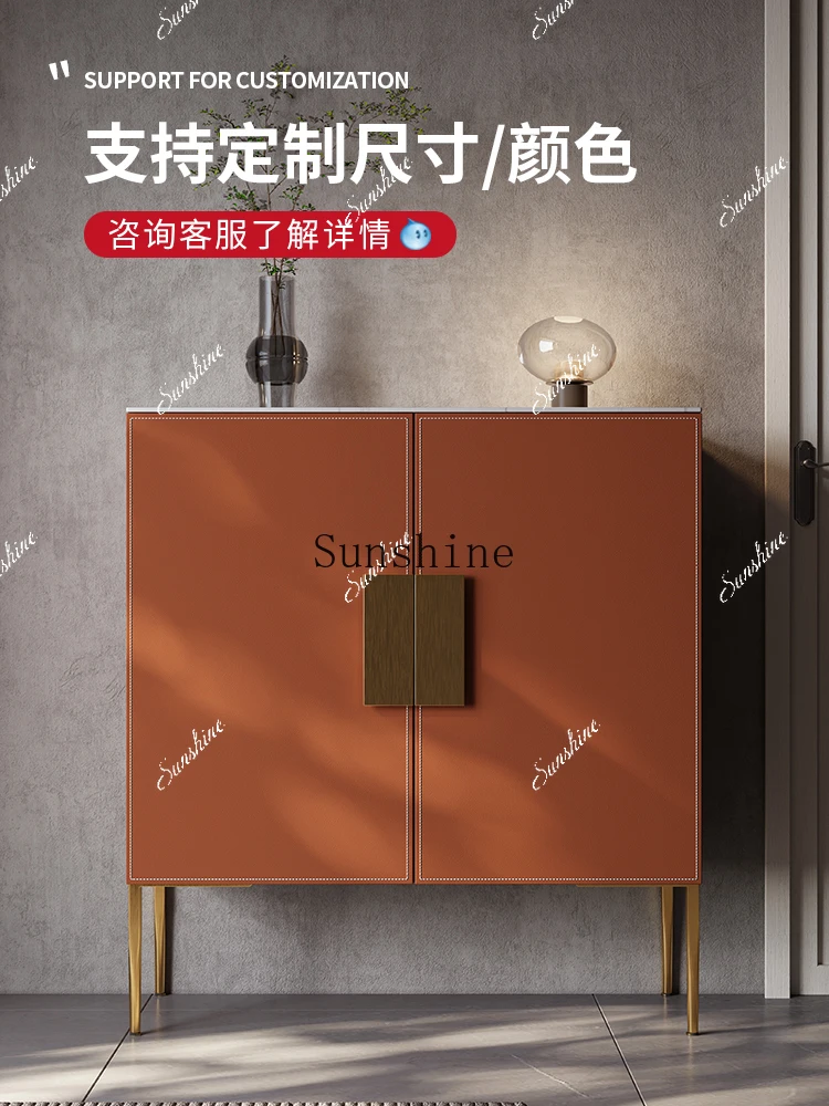 Furniture, light luxury living room, high cabinet against the wall, Italian slate entrance, simple and modernP