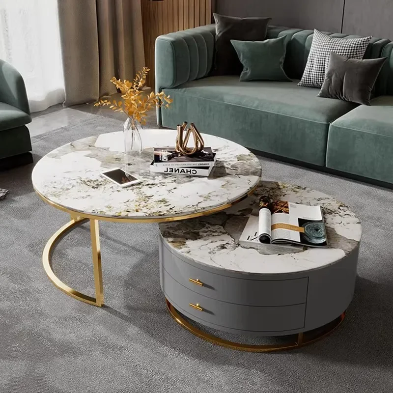 -hhDesign Nordic Coffee Tables Modern Storage Luxury Aesthetic Coffee Tables Unique Marble Mesa Centro Living Room Furniture*
