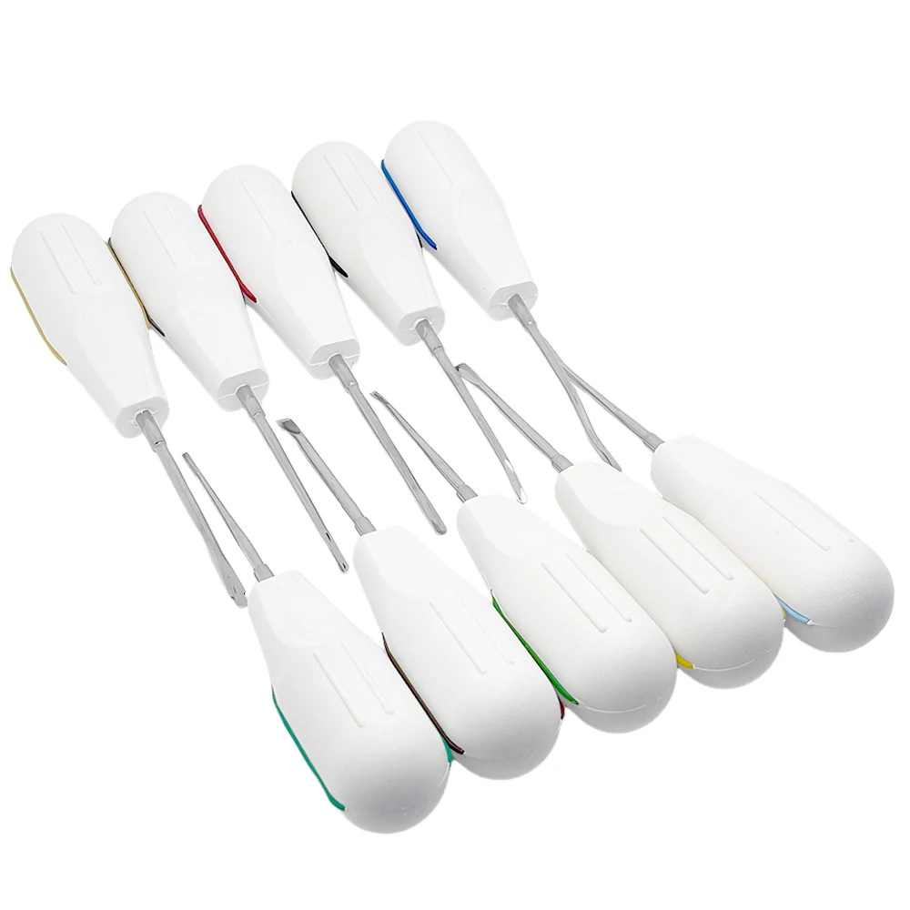 

10Pcs/set Dental Tool Luxating Elevator Curved Root Elevator Kit Minimally Invasive Surgical Tooth Extraction Dentistry Tools