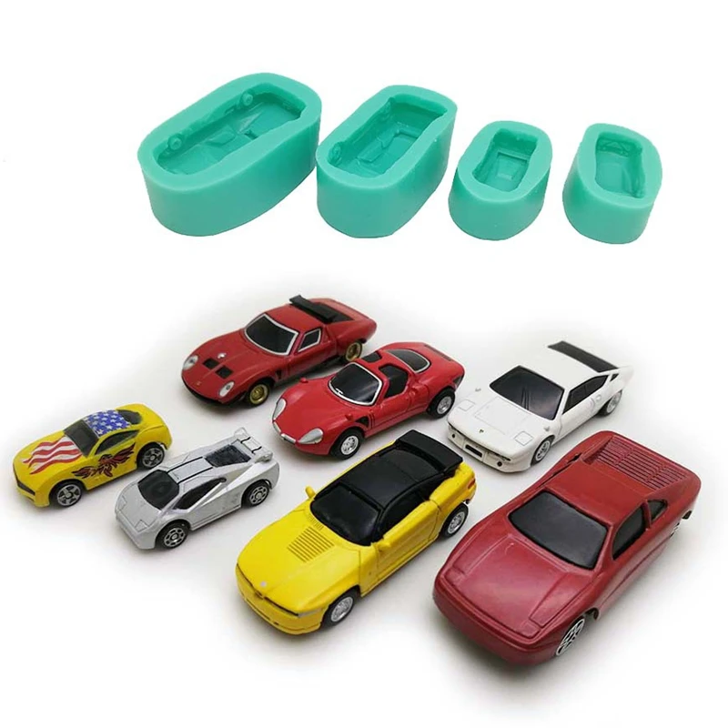 Car Shape Silicone Mold Cake Decorating Tools Sports Racing Cars Chocolate Cupcake Fondant Molds Polymer Clay Baking Mould M659