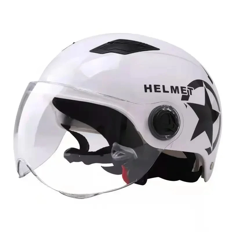 Casco da motociclista Motore elettrico Scooter per auto Bicicletta carina con faccia aperta Mezza berretto da baseball Casco rigido regolabile