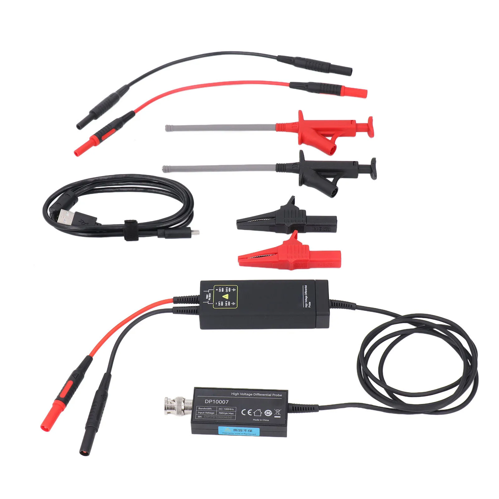 مجموعة مسبار تفاضلي عالي الجهد 100 ميجا هرتز 700 فولت 20X 200X معدل التوهين راسم الذبذبات طقم مسبار الجهد العالي