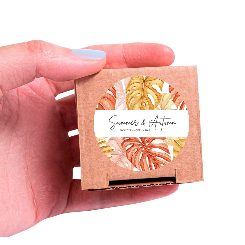 Tropical Palm Leaf Flowers Wedding Stickers Custom Name Date Baby or Bridal Shower Favor Stickers Round Heart Personalize Labels