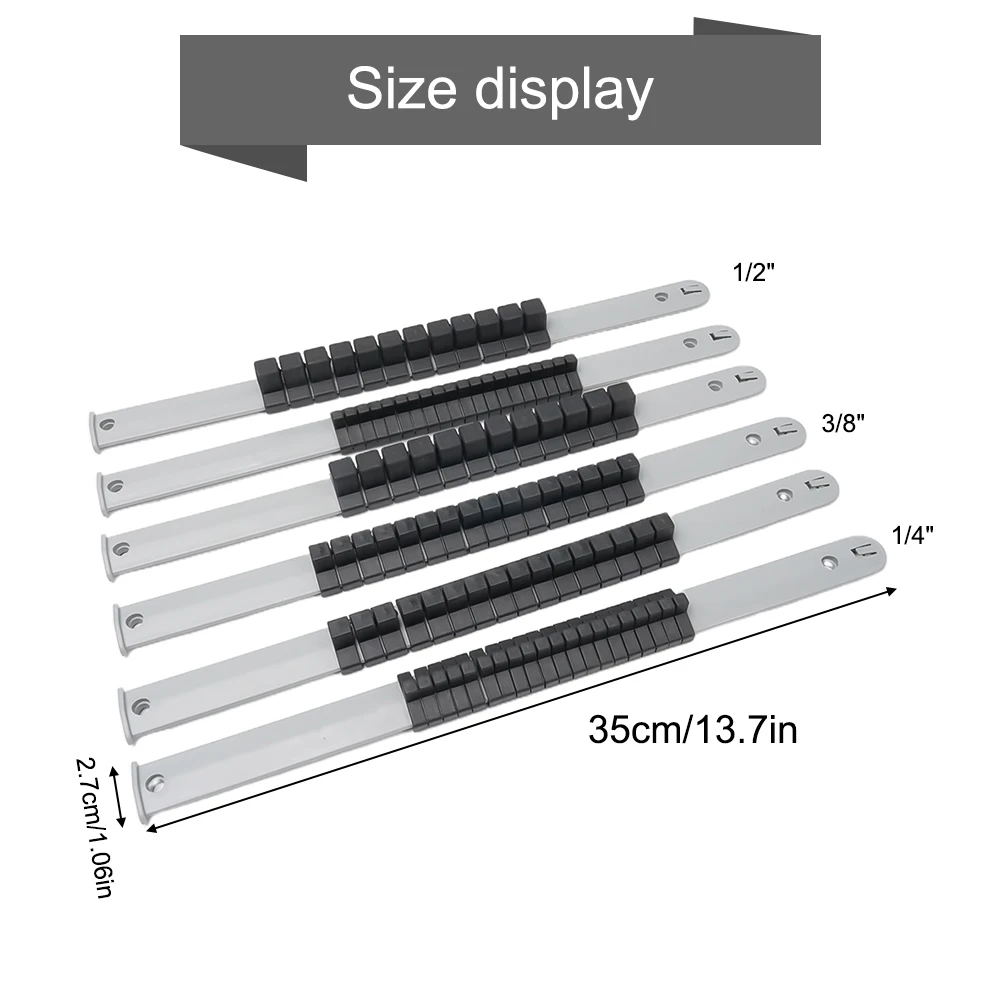 

1/4 3/8 1/2 дюйма лоток для розеток 6 шт./компл. лоток для розеток, предназначенный для хранения свободных розеток, органайзер, пластик, высокое качество