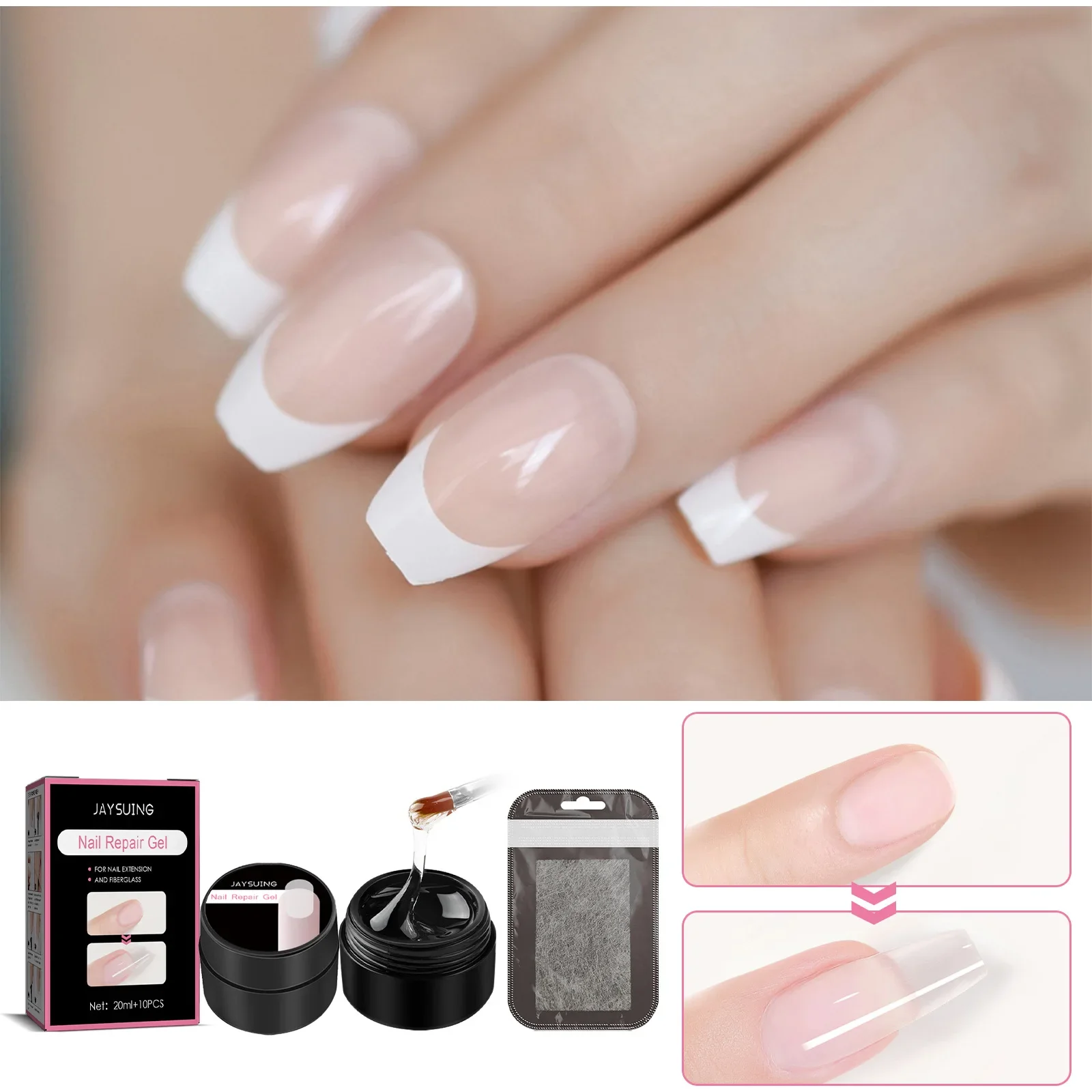 Fiber Extension Nail Set Painless Extension Fiber Sheet Natural Crack Resistant Nail Gel Set