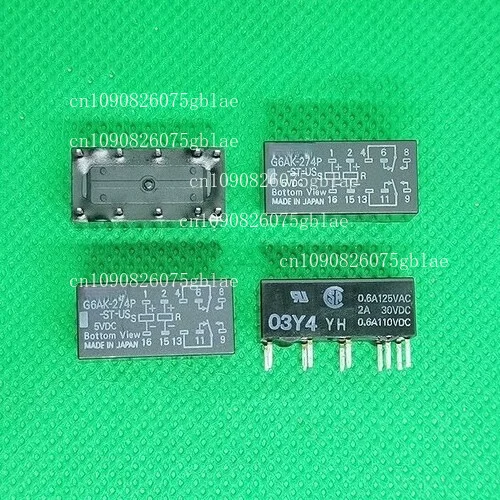 1Pc G6AK-274P-ST-US-5VDC Power Relay 10Pins 0.6A 125VAC