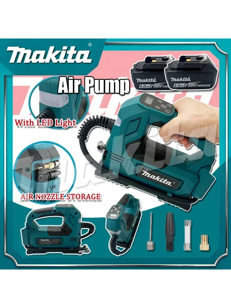 AliExpress Makita Portable Cordless Tire Inflator 18V Battery Electric Air Pump Handheld Air Compressor For Car Bicycle Tires Ball