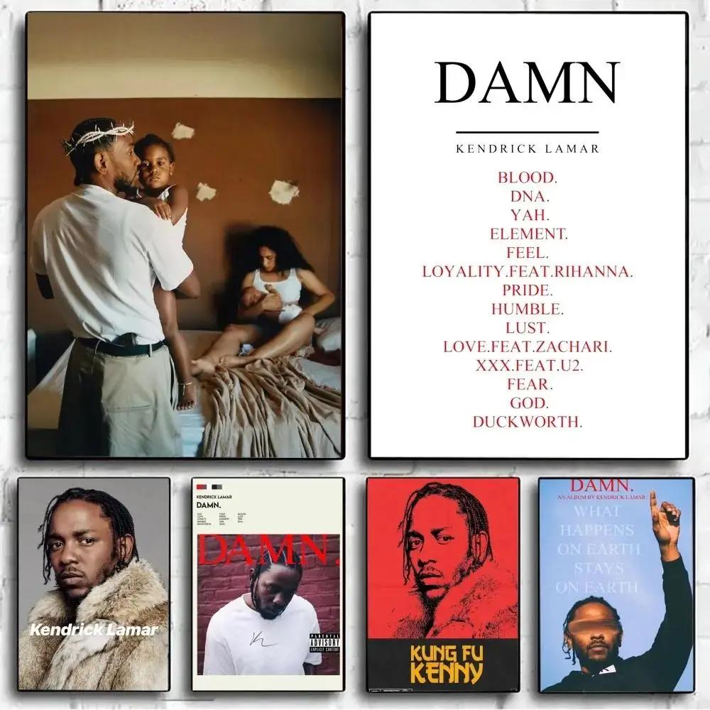 Kendrick Lamar Damn Vintage Poster  Unframed Kraft Paper Wall Art for Bedroom Study Bar or Club Decor  Unique Stickers  Prints f