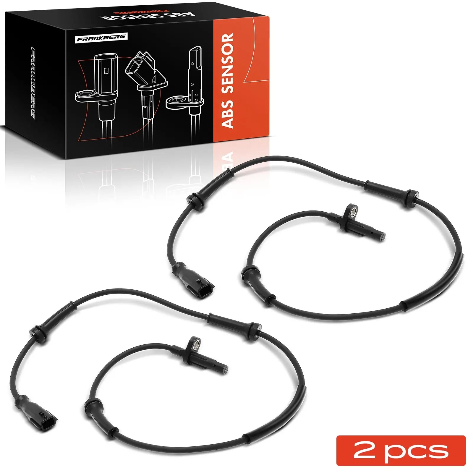Frankberg 2x ABS Sensor Achteras Links Rechts voor Fiat Talento Bus Box Opel Vivaro B C Combi Renault Trafic III 6000640695
