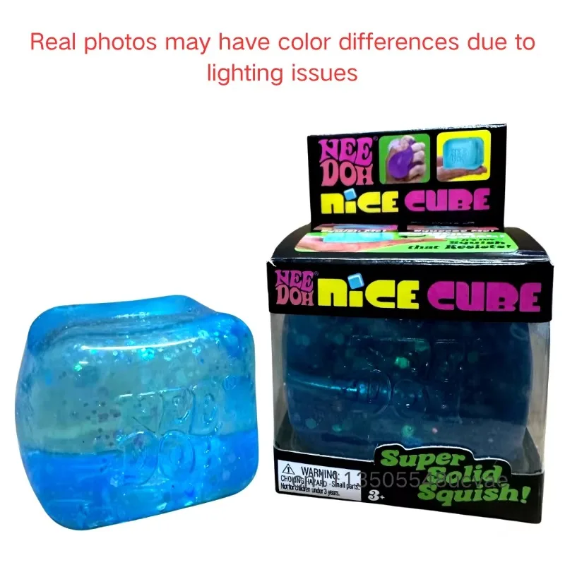 Schylling NeeDoh Nice Cube 30 Plus Styles Super Solid Squish Sensory Squeeze Fidget Toy Stress Relief Anxiety Gift for Adults