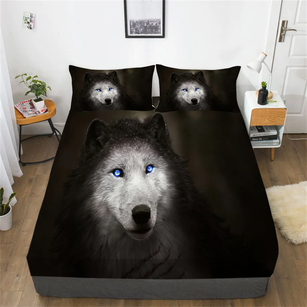 

Wolf 3D Comforter Bedding Set Teens Children King Size Bed Sheet Sets Home Textiles Beds Cover Cotton Print Fitted Sheets