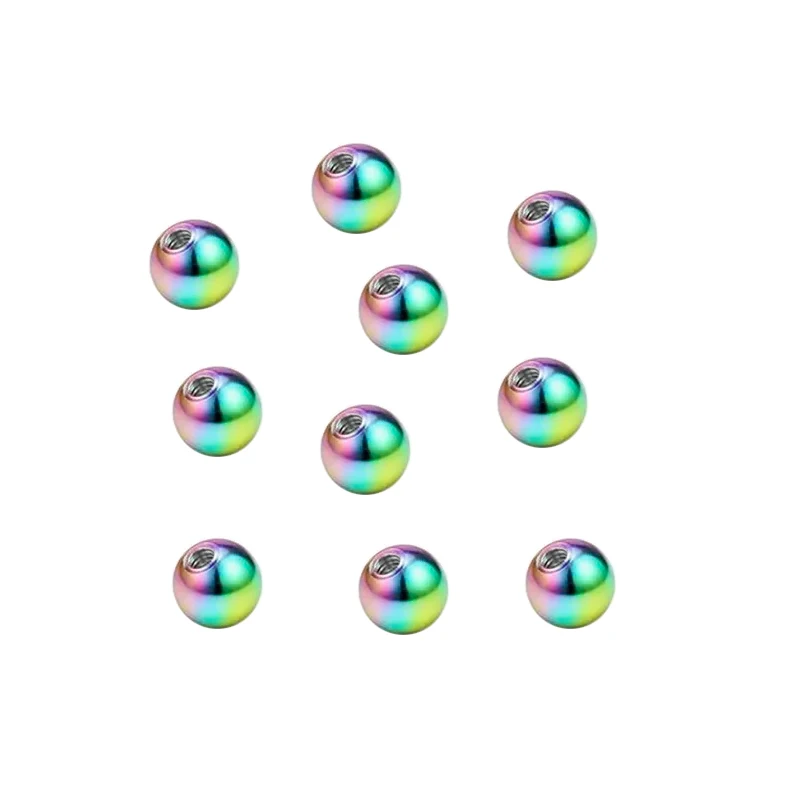 10Pcs/Lot 12G 14G Titanium Screw Balls Accessories Body Jewelry Rings Lip Nipple Pircings Eyebrow Piercings Stretcher Rings