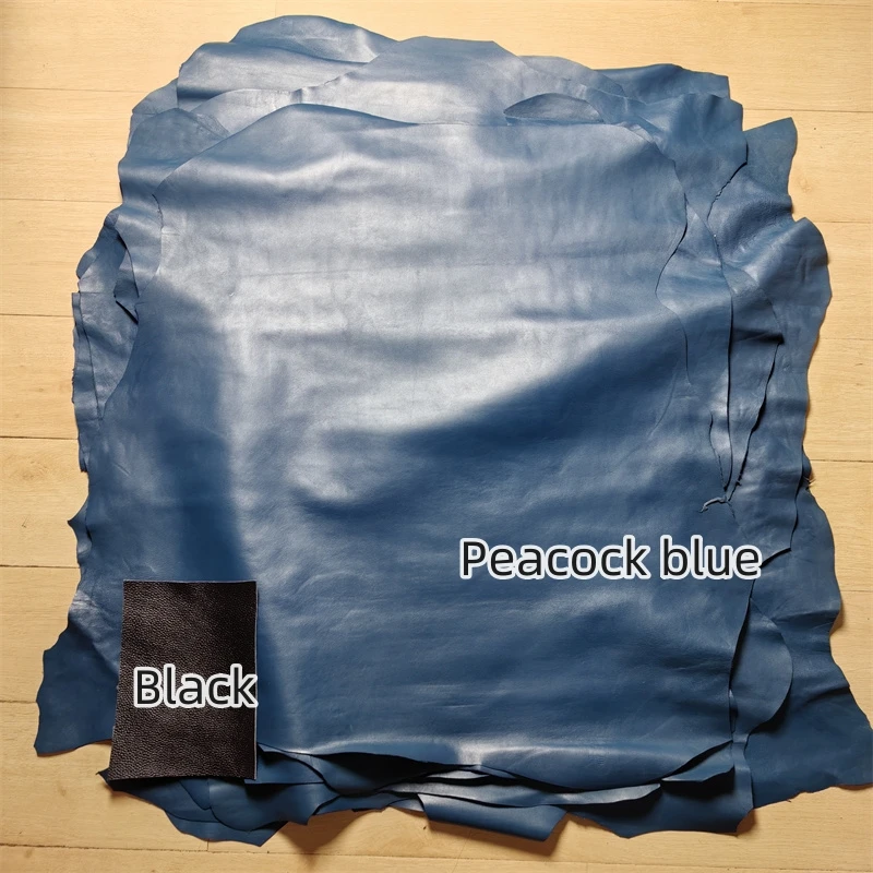 1.1/1.2mm Peacock Blue Sheepskin. First Layer Leather. Real Leather Fabric. Handmade DIY For Inside. Shoes. Whole Sheepskin