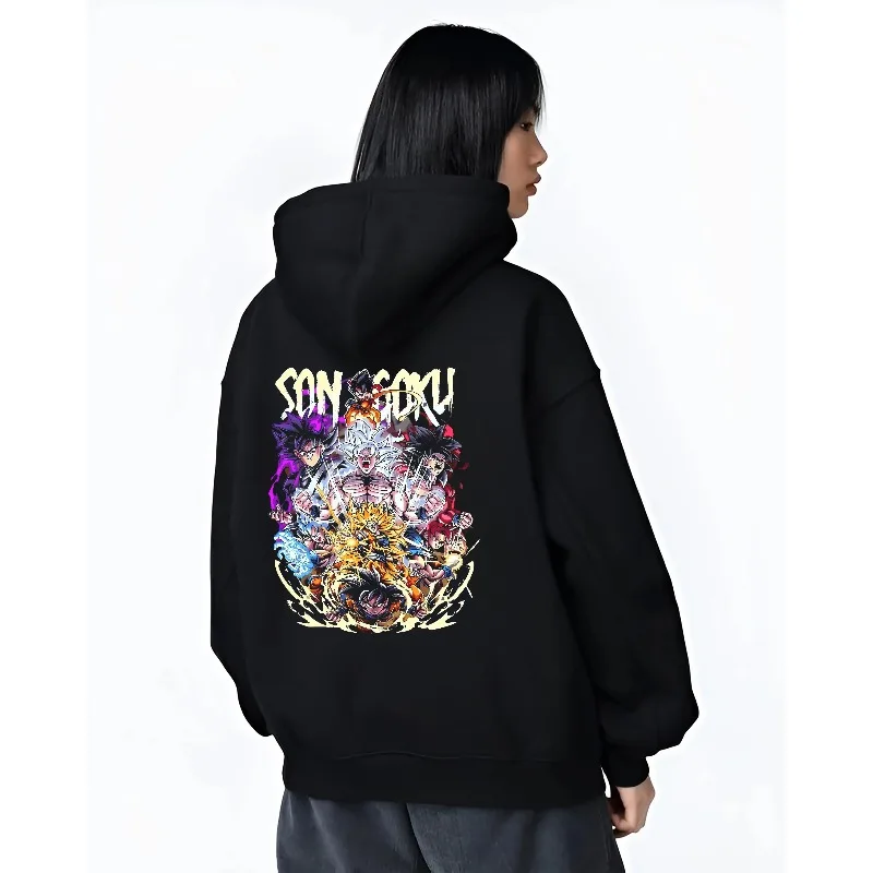 ドラゴンボール Z メンズパーカー秋冬日本アニメ悟空グラフィックスウェットシャツ原宿 Y2K ストリートウェア綿 100% 衣類