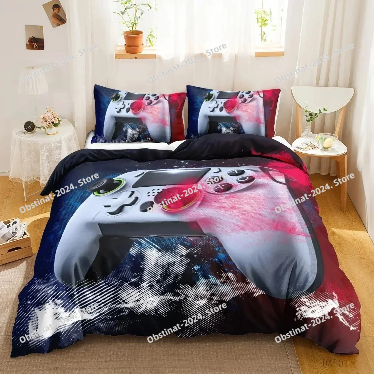 

Video Games Controller Gamepad Bedding Set Boys Girls Twin Queen Size Duvet Cover Pillowcase Bed Kids Adult Home Textileextile