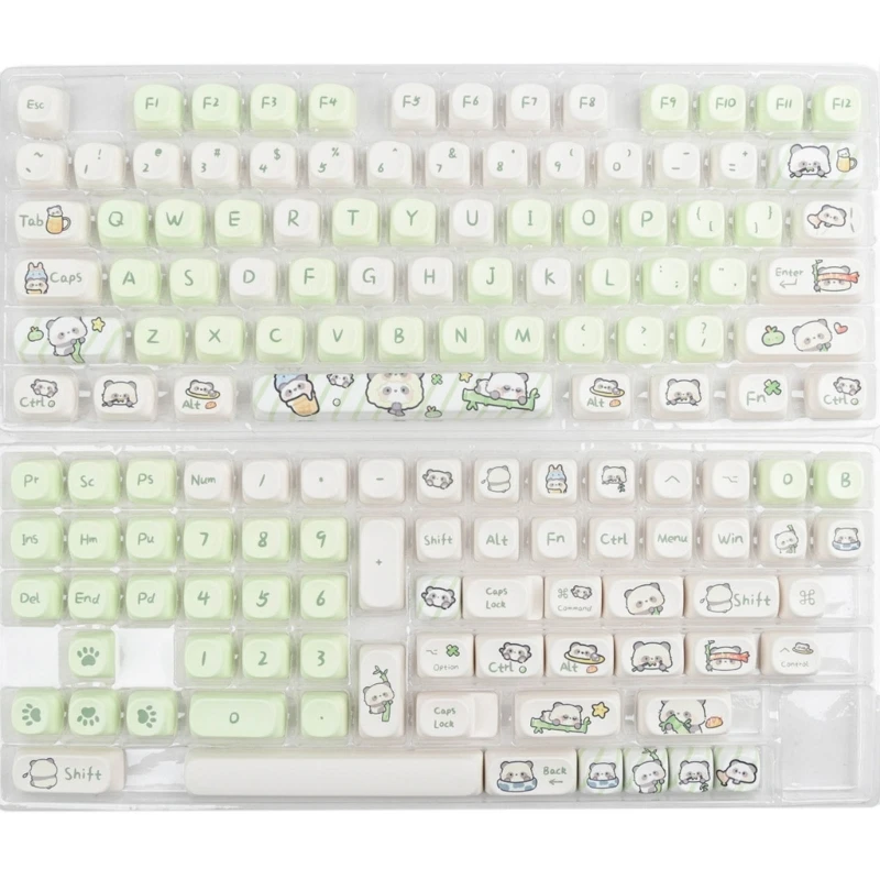 

145Keys Milk Green PBT Keycaps Dyes Sub DIY Keycaps for 61/84/87/104 Game Mechanical Keyboards Switches