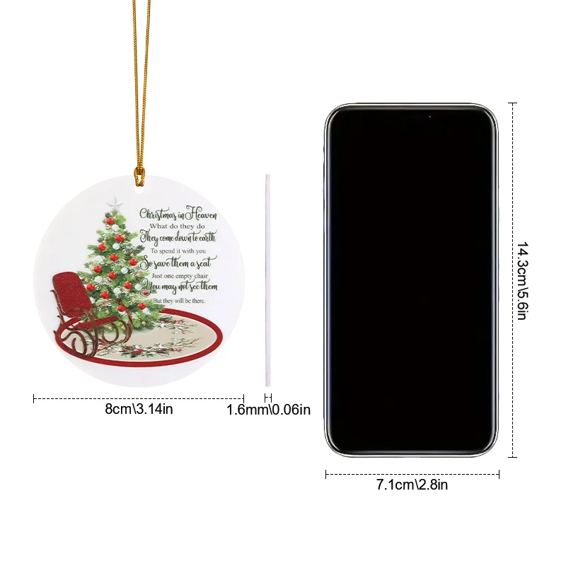 قلادة سيراميك شجرة عيد الميلاد - قلادة دائرية مع سلسلة ذهبية، هدية العيد للأزواج، زينة العطلات للعائلة