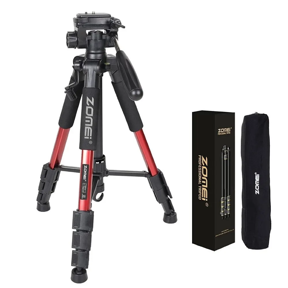 ZOMEI Q111 Tripod & kepala Pan kamera aluminium, kamera Digital SLR portabel profesional tiga warna