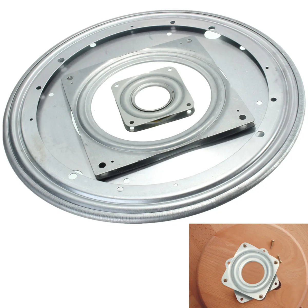 3 inch Heavy Metal Bearing Rotating Swivel-Turntable Plate For TV Rack Desk Table Smoothly Square/Round for Corner Cabinets