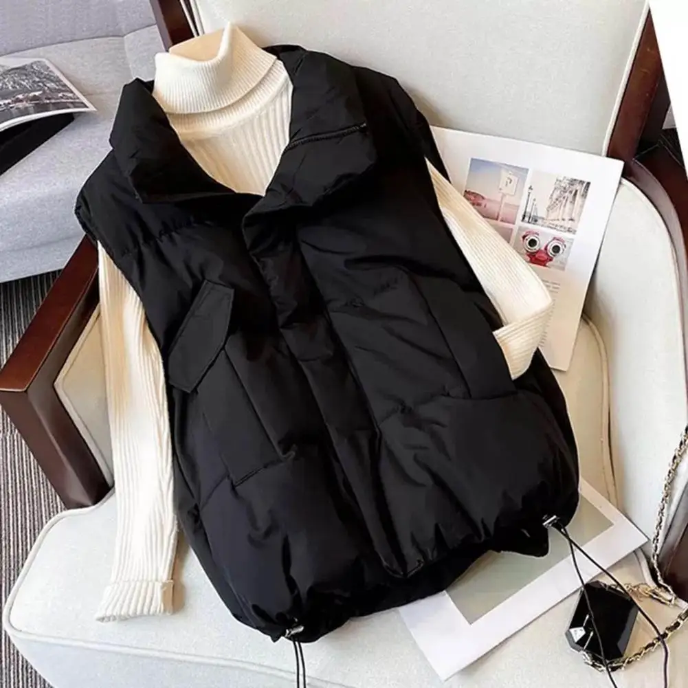 Women Jacket Women Winter Warm Cotton Padded Puffer Vests Sleeveless Parkas Jacket Women Winter Waistcoat Cotton Coat Outerwear